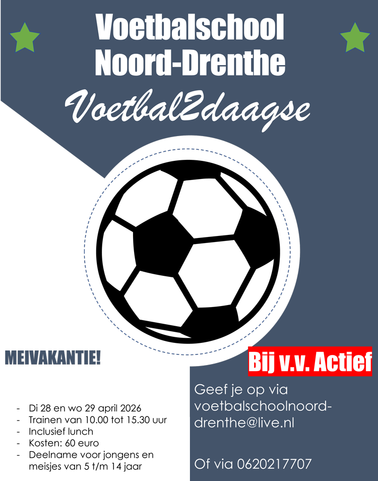 Voetbal2Daagse in de meivakantie bij VV Actief